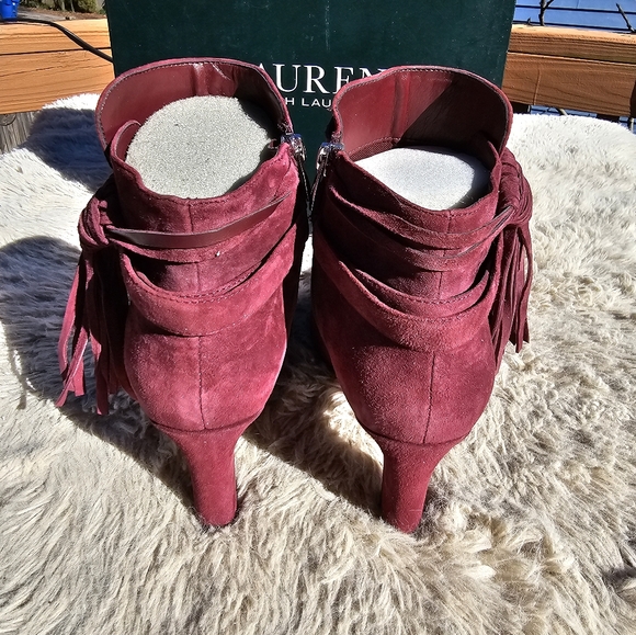 Ralph Lauren Red Booties with Tassle - Picture 3 of 5